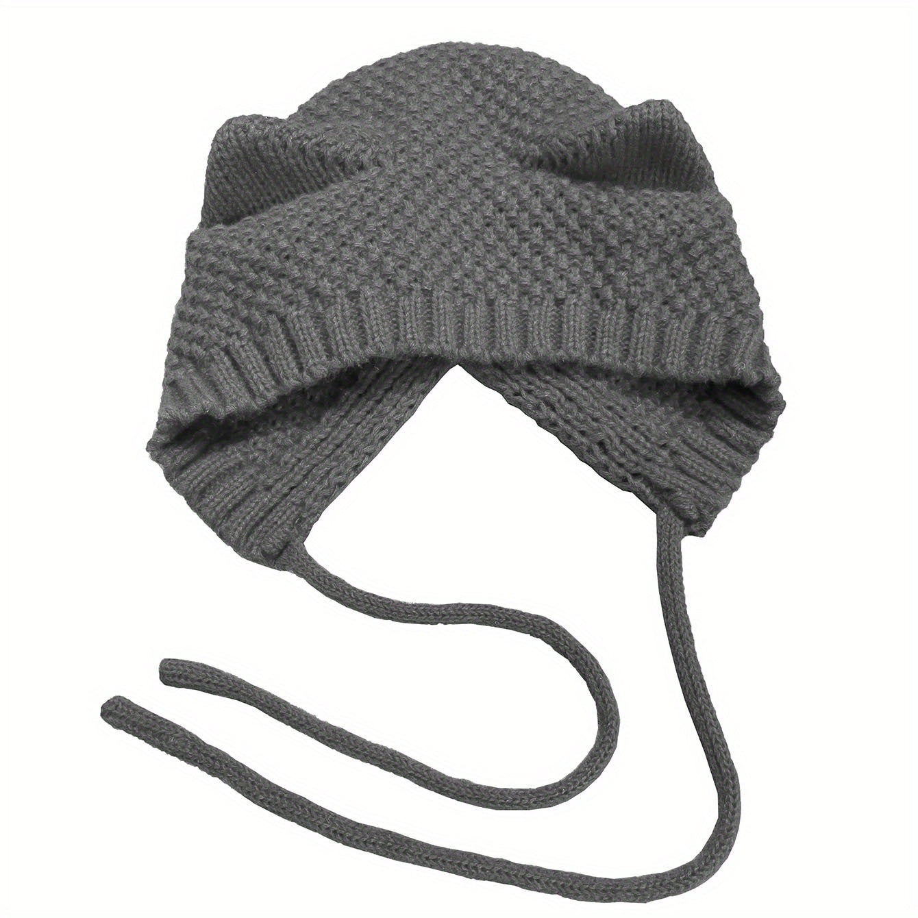 Cartoon Cat Ear Beanie Knit Hat for Women Men