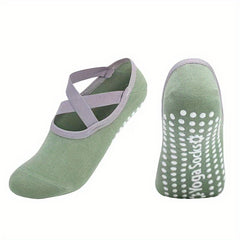 Cross Strap Non Slip Yoga Socks for Pilates Barre Ballet Fitness