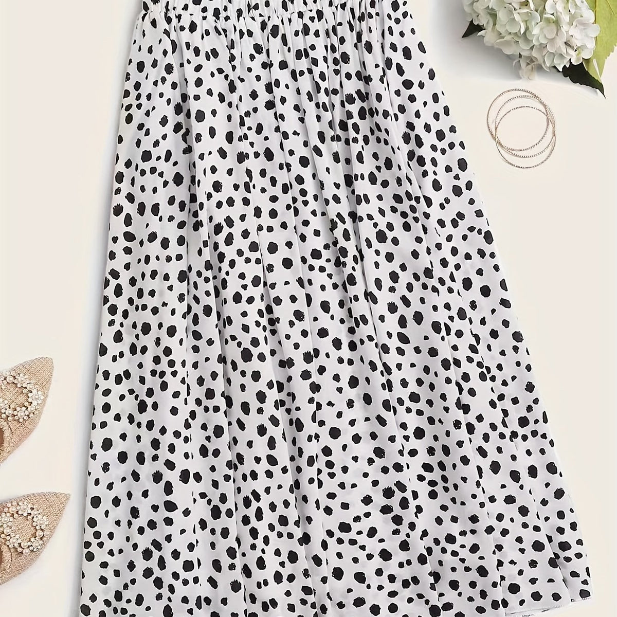  Dalmatian Print Maxi Skirt