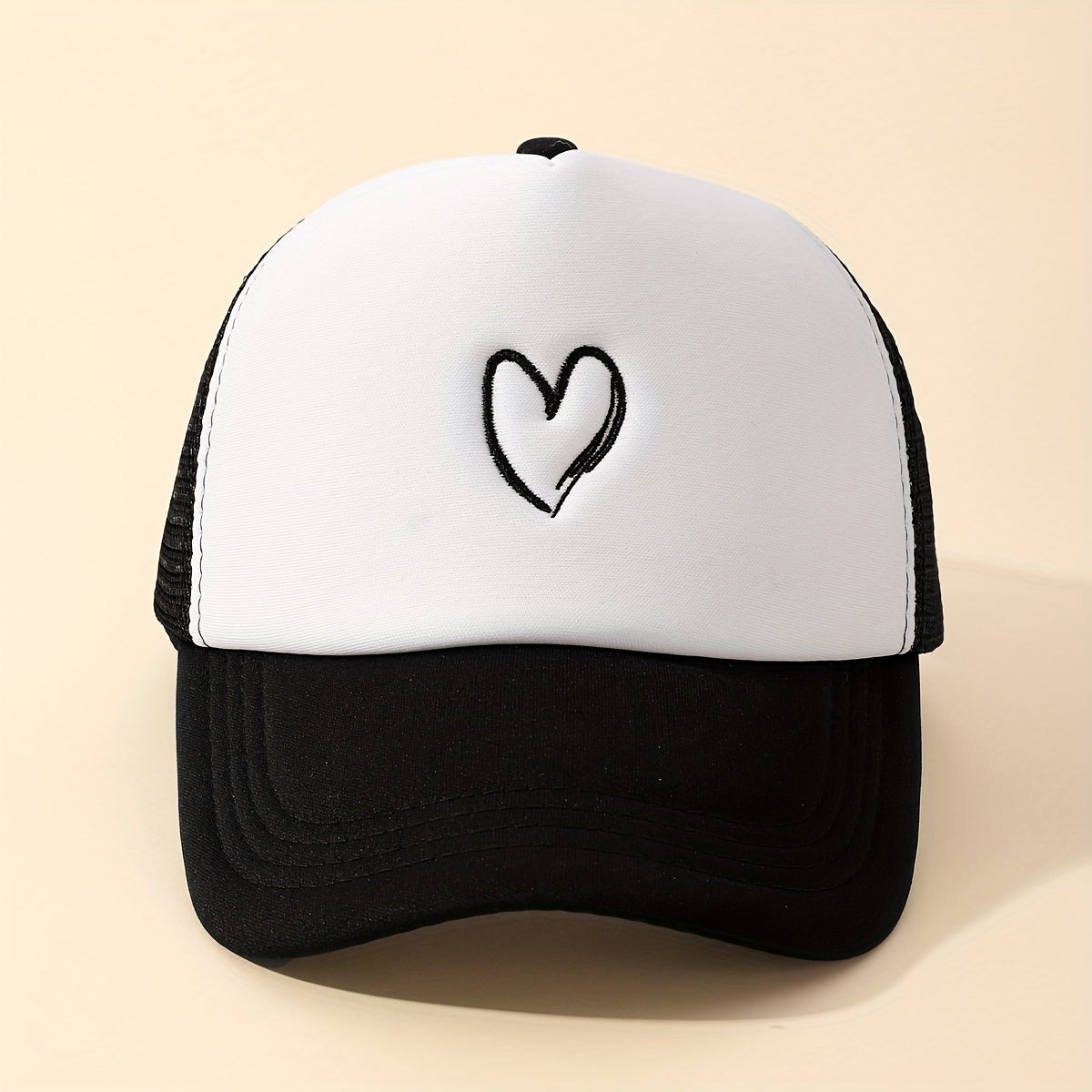 Heart Embroidery Mesh Baseball Cap