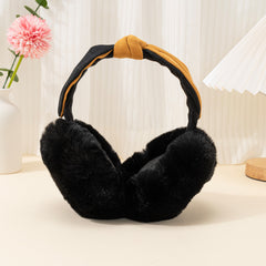 Winter Women Outdoor Earmuff Bowknot Thick Plush Ear Warm Fluffy Ear Bag