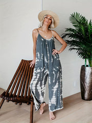 Tie Dye V-Neck Plus Size Boho Jumpsuit