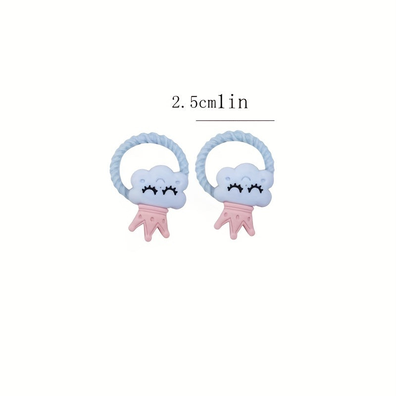 10pcs Baby Hair Tie Rubber Band Cartoon Buckle