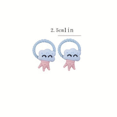 10pcs Baby Hair Tie Rubber Band Cartoon Buckle