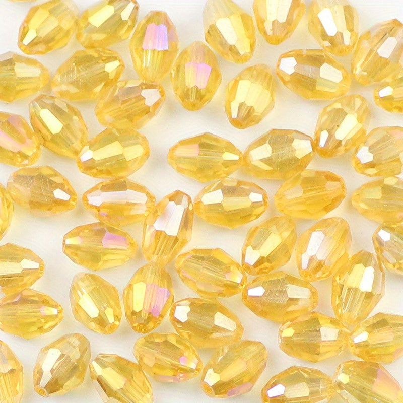 50pcs 6x8mm Colorful Glass Crystal Beads DIY Jewelry Accessories
