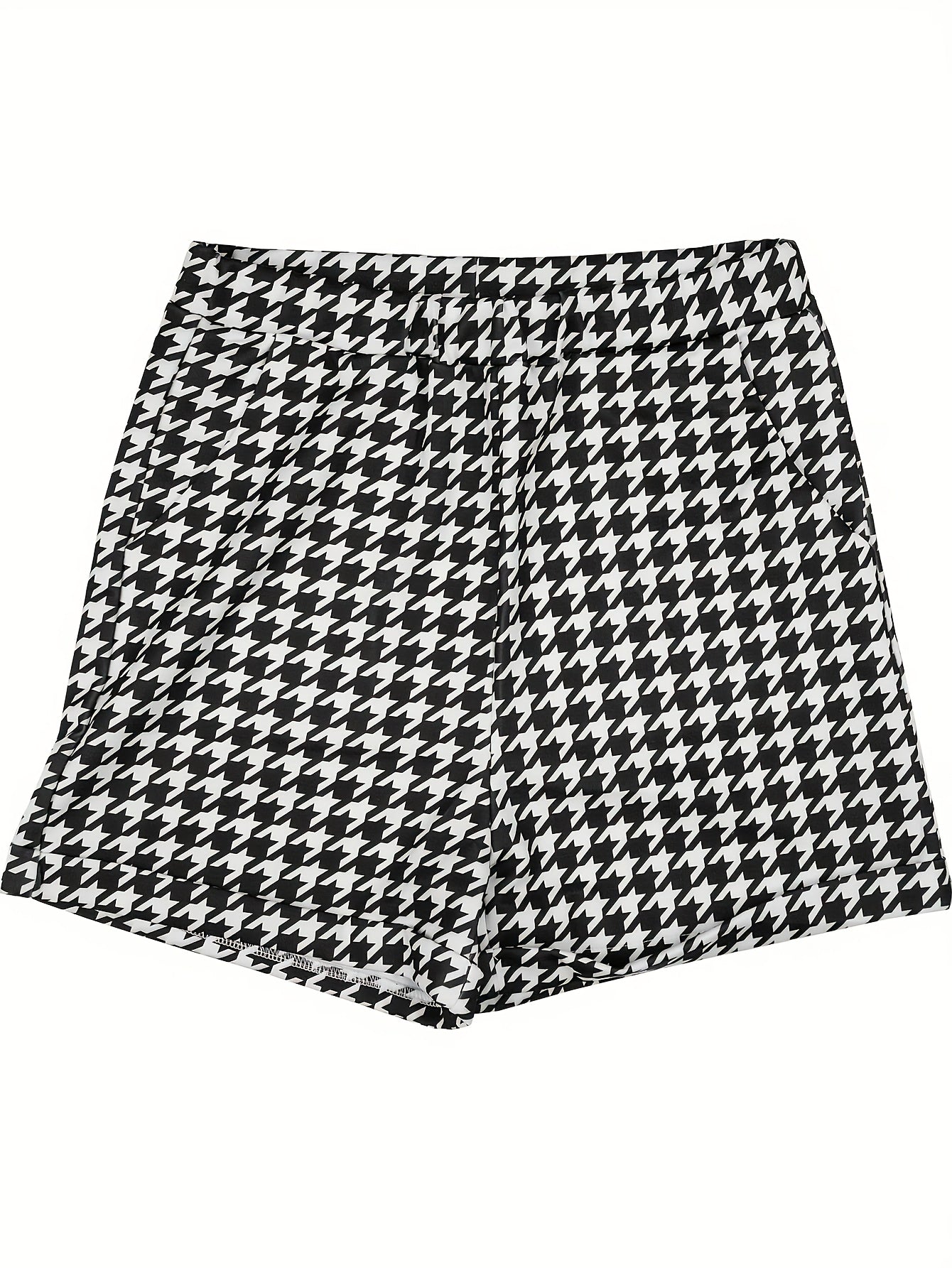  Houndstooth Print Suit Coat & Shorts Set