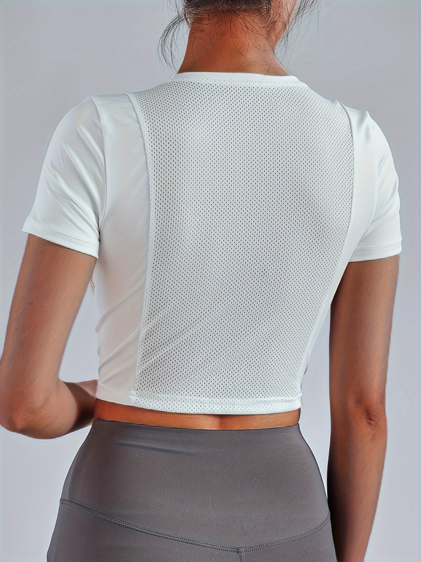 Mesh Breathable T Shirt Fitness Crop Tee Women's Activewear
