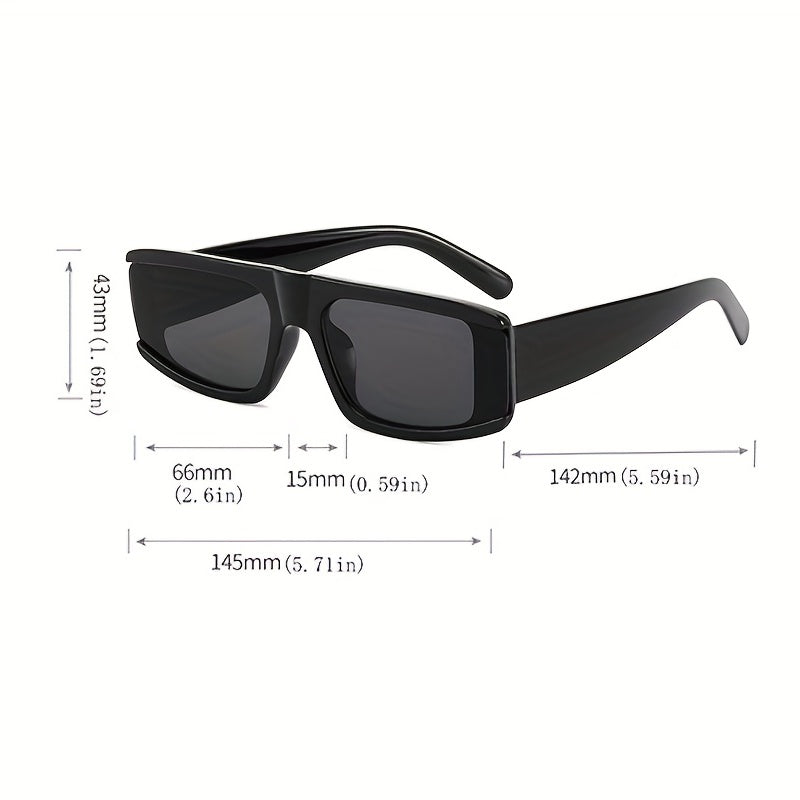 Rectangle Frame Sunglasses Gradient Lens UV400