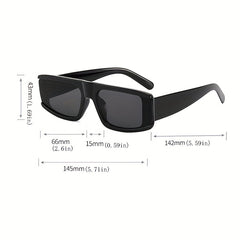 Rectangle Frame Sunglasses Gradient Lens UV400