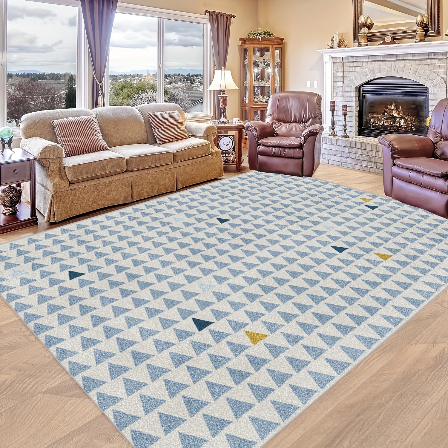 Triangle Pattern Carpet - High Flow Area Living Room Bedroom