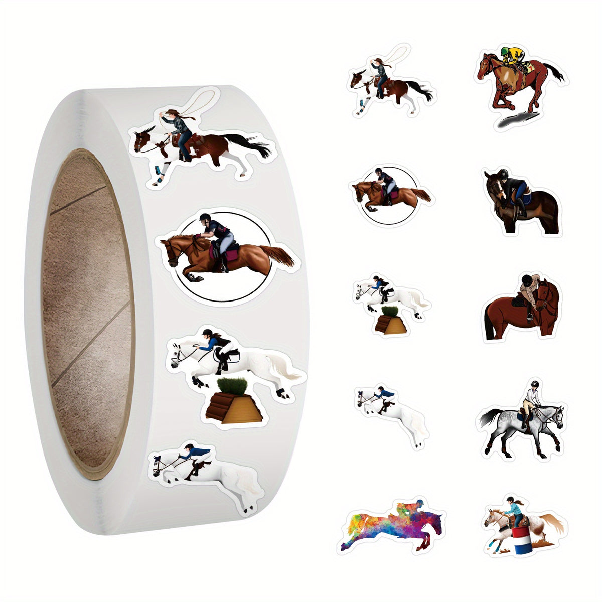 500pcs Horse Riding Stickers Waterproof Decals for Bottles Laptop Phone