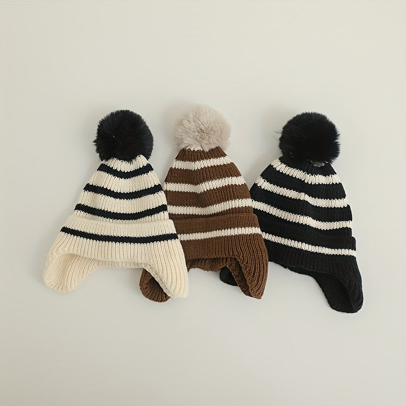 Striped Kids' Winter Beanie Hat