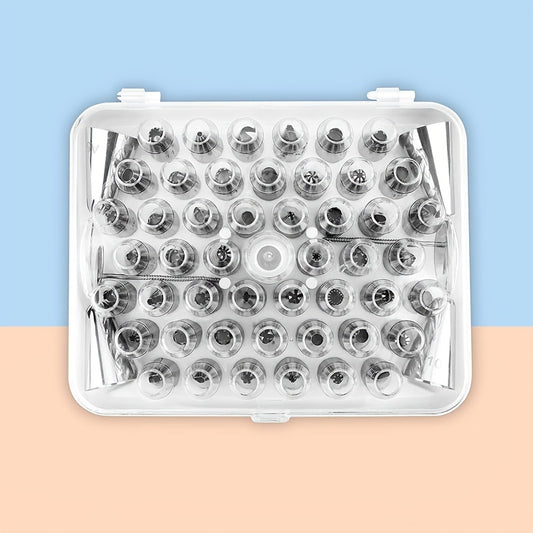 55pcs Cake Decorating Tip Set Piping Tips With Storage Box Baking Supplies