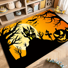 Halloween Bat Pattern Area Rug Anti Slip Washable Carpet