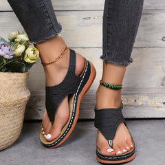 Women's Thone Wedge Sandals Retro Open Toe Shoes