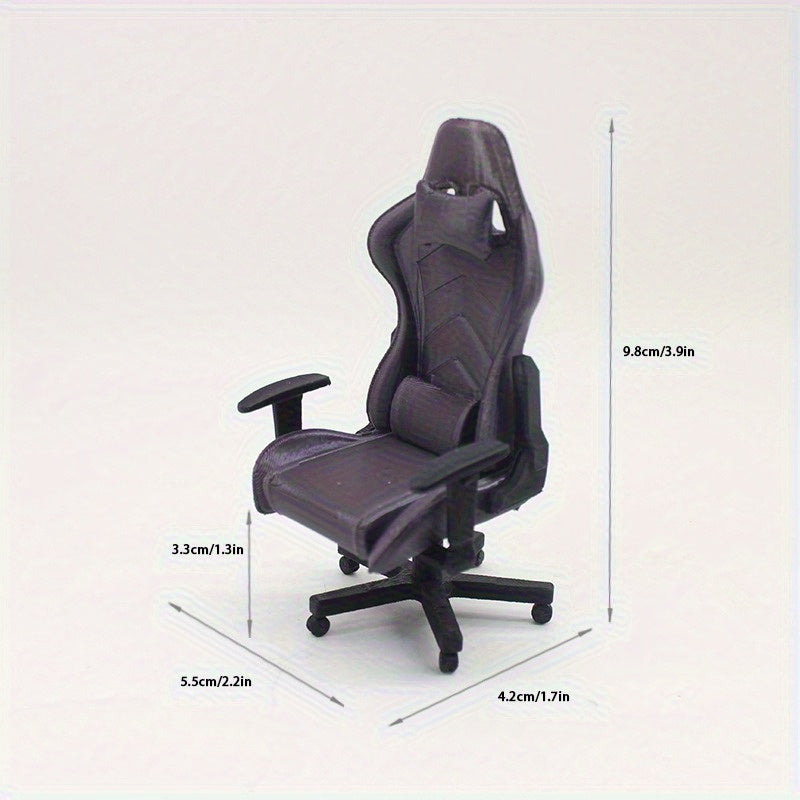 1:12 Scale Dollhouse Gaming Setup with Mini Monitor Keyboard Headset & Chair