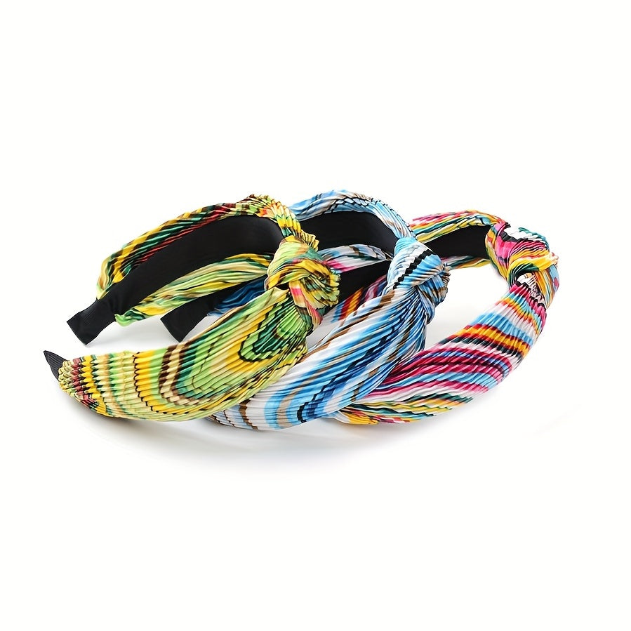 Boho Rainbow Headband Wide Headdress Hair Accessories For Women Girls