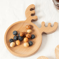 Christmas Elk Ear Antler Shape Wooden Serving Tray