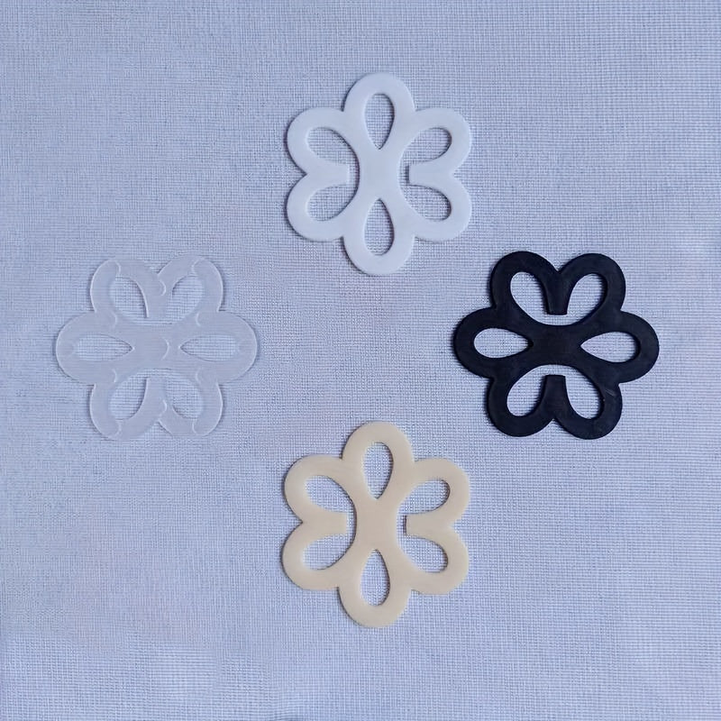 4pcs Flower Bra Strap Clips Non-slip Buckle Women's Lingerie Accessories