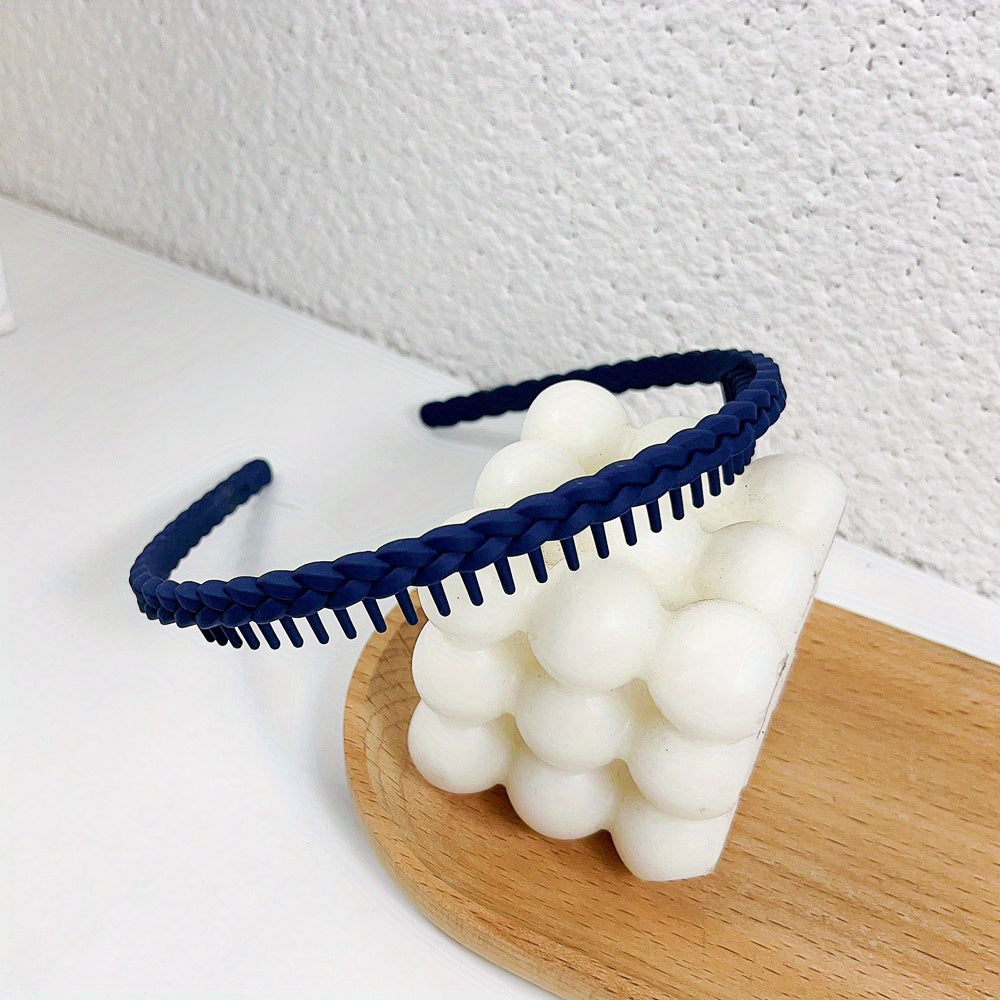 Macaroon Hair Band Braided Tooth Headband Style Headdress for Women Girls