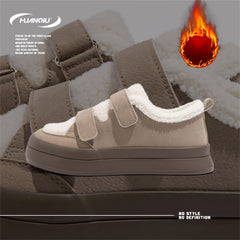 HUANQIU Women's Winter Skate Shoes Plush Inner Non slip Platform Sneakers
