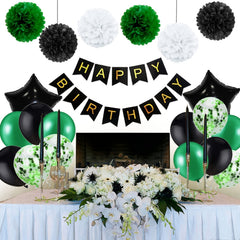 Birthday Banner Confetti & Balloons for Men Party Decoration Set