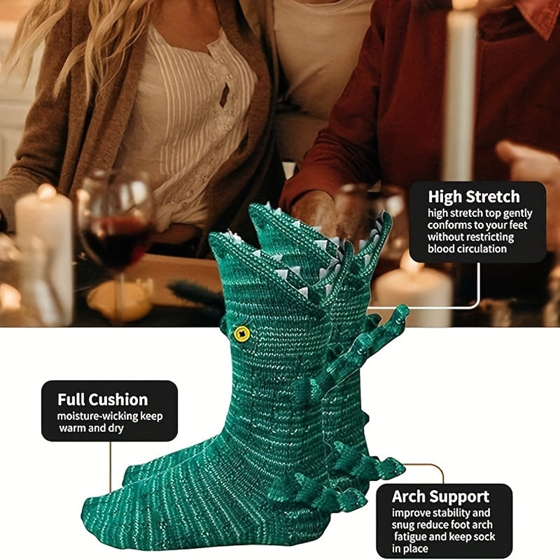 Crocodile Knitted Socks - Winter Home Warm Floor Socks