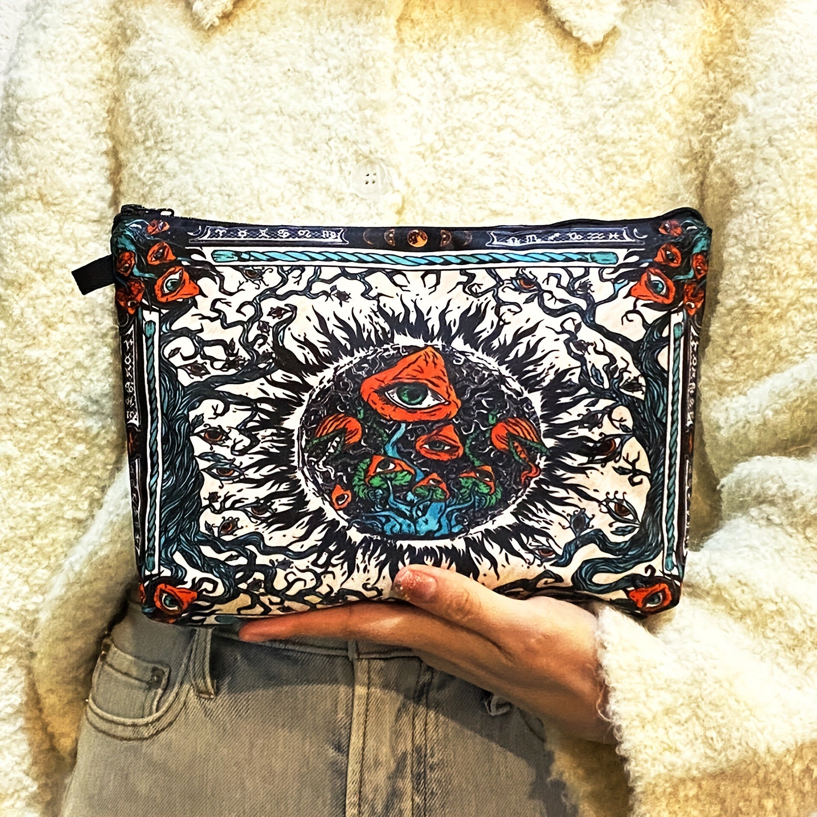 Gothic Pattern Carry On Bag Vintage Makeup Pouch