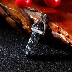 Colorful Pine Stone Hexagonal Column Pendant DIY Jewelry Accessories