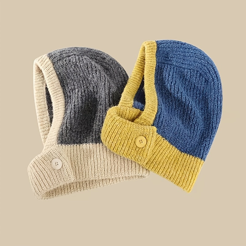 Women's Balaclava Ski Mask Warm Ear Protection Hats Halter Knitted Hat