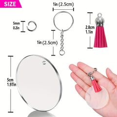 Acrylic Keychain Blanks Set with Hardware Supplies