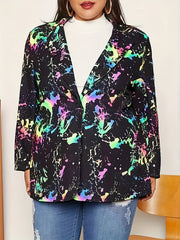  Splash Painting Print Blazer