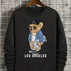 Bear Series Print Boys Casual Long Sleeve Sweatshirt