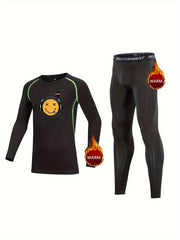 Kids Compression Fleece Sets Cartoon Pullover & Pants