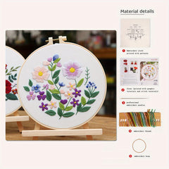 3D Embroidery DIY Material Package Flower Grass Fabric Art