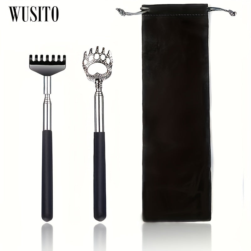 2 Pack Extendable Bear Claw Back Scratcher With Gift Bag - Stocking Stuffers