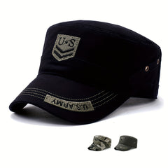 US Army Embroidered Flat Hat Camo Military Flat Cap