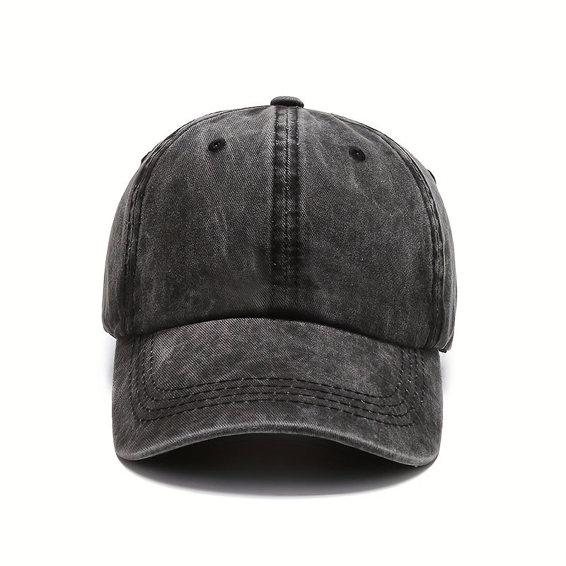 Washed Solid Baseball Cap Visor Sports Cap
