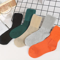 5 Pairs Warm Mid Tube Socks Women's Stockings & Hosiery