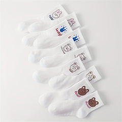 10 Pairs Bear & Bunny Print Mid Tube Socks for Women