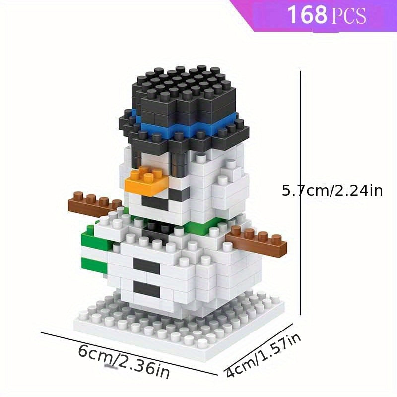 Santa Claus Snowman Elk Mini Building Blocks Toy Ornament Christmas Gift