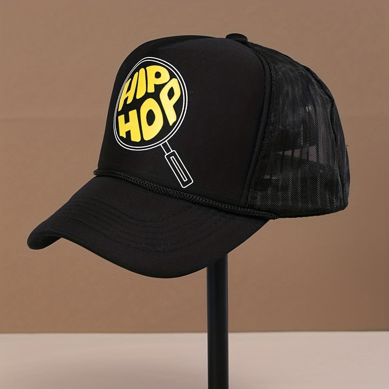 Racket Print Baseball Cap Hip Hop Mesh Trucker Hat