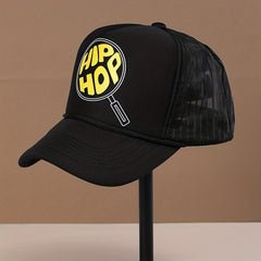 Racket Print Baseball Cap Hip Hop Mesh Trucker Hat