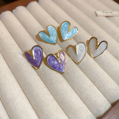 Love Heart Earrings Small Fresh Sweet Temperament Earrings Female