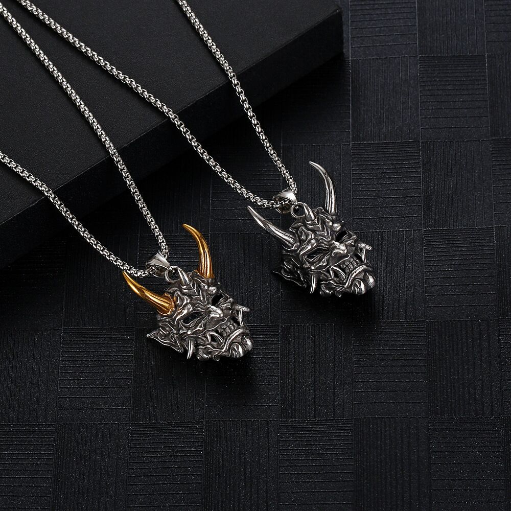 Men's Halloween Ghost Mask Necklace Pendant