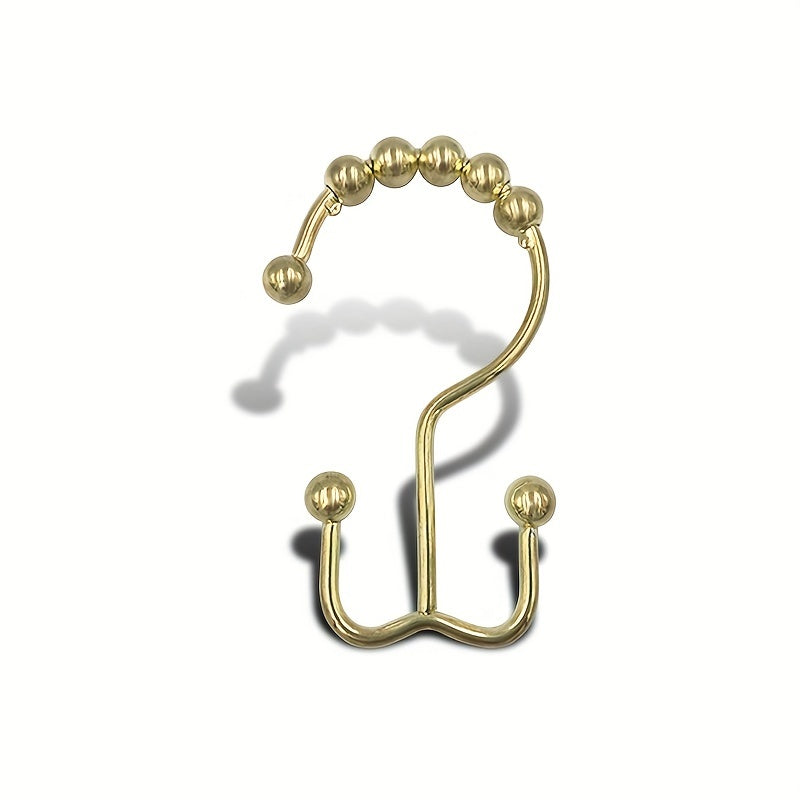 12pcs Rustproof Double Sliding Shower Curtain Hooks Bathroom Access