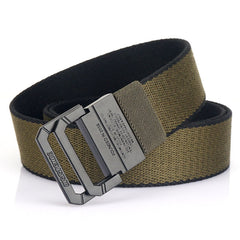 Casual Braided Leather Belt with Double Loop Canvas for Men