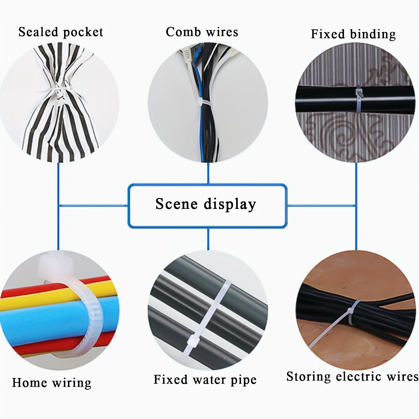 100pcs Cable Zip Ties 7.87inch Self Locking Nylon Cable Tie Wraps