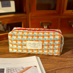 Rainbow Braided Pencil Case Large Capacity Beauty Bag