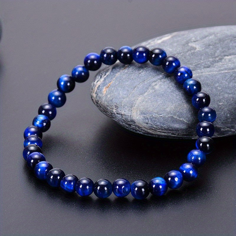 Tiger Eye Stone Bracelet Men's Jewelry 6 8 10MM DIY Hand String